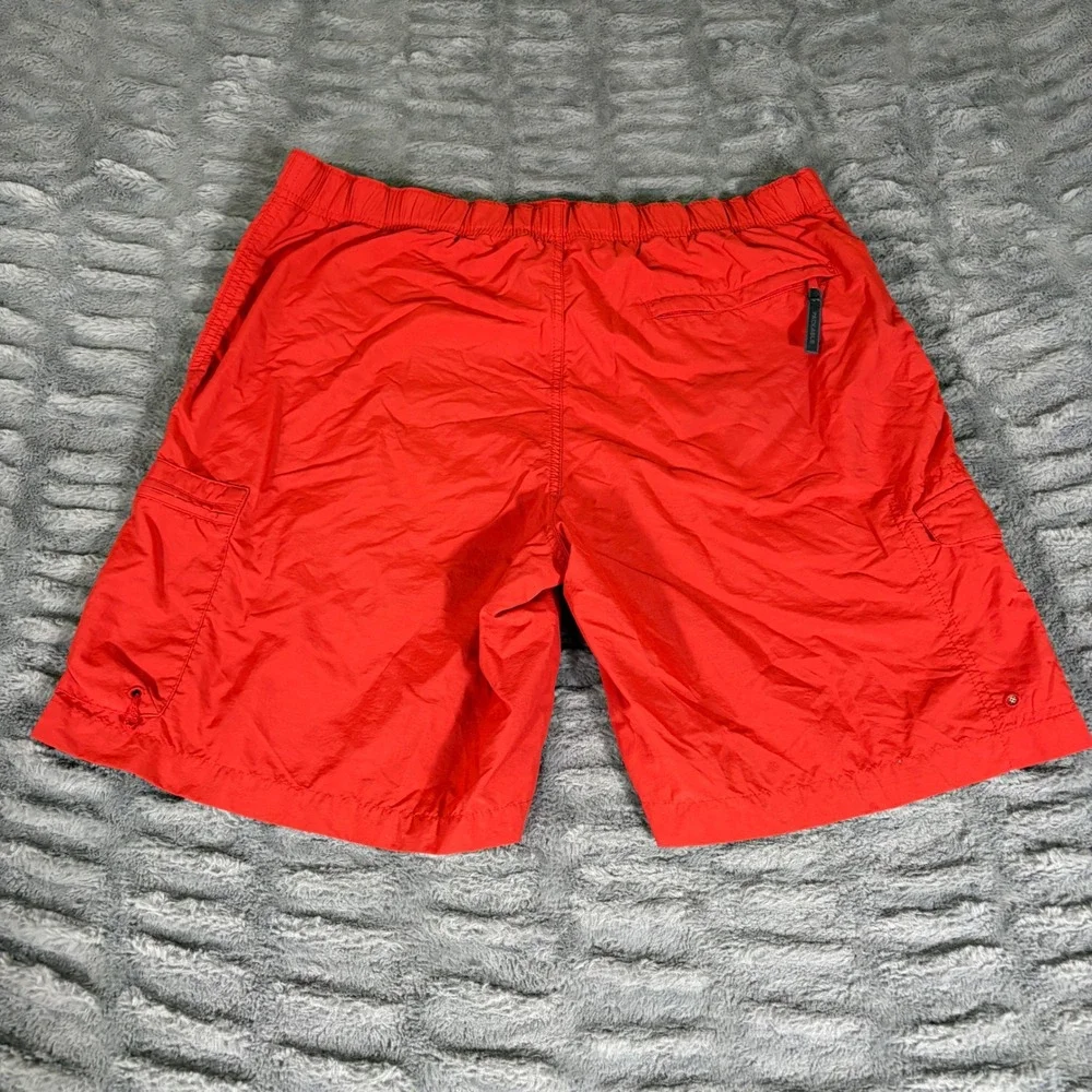 Columbia Mens Red Nylon Cargo Hiking Shorts Built-in Belt Packable AM4034 Large
